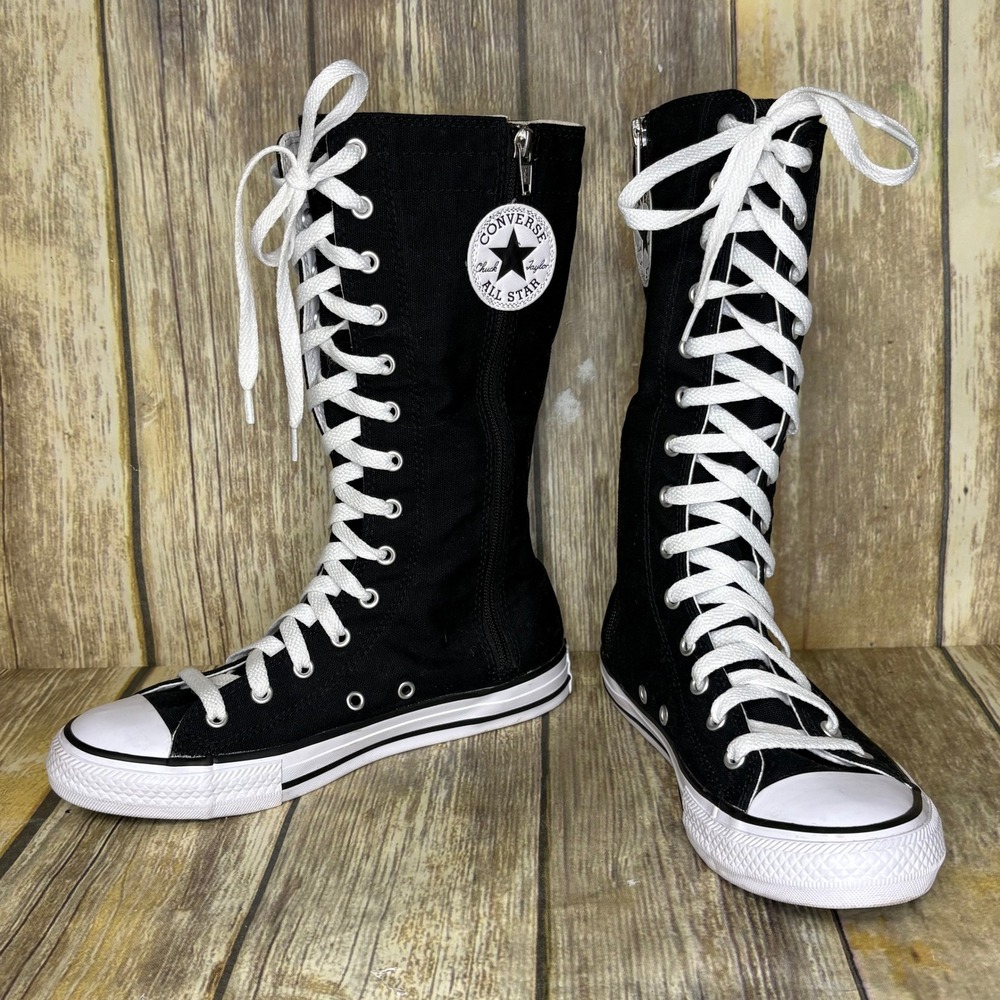 Converse Chuck Taylor All Star XHi Knee High Sneaker Black Canvas Juniors Sz 5